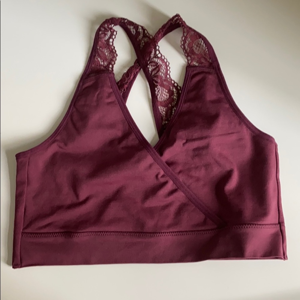 Maroon criss cross bralette